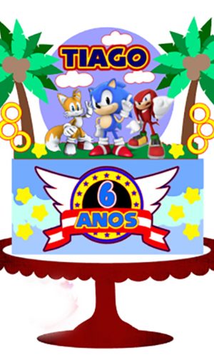 Topo de Bolo Sonic