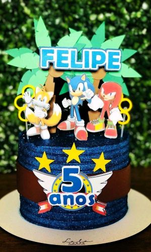 Topo de Bolo Sonic