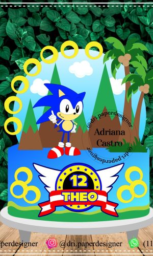 Topo de Bolo Sonic