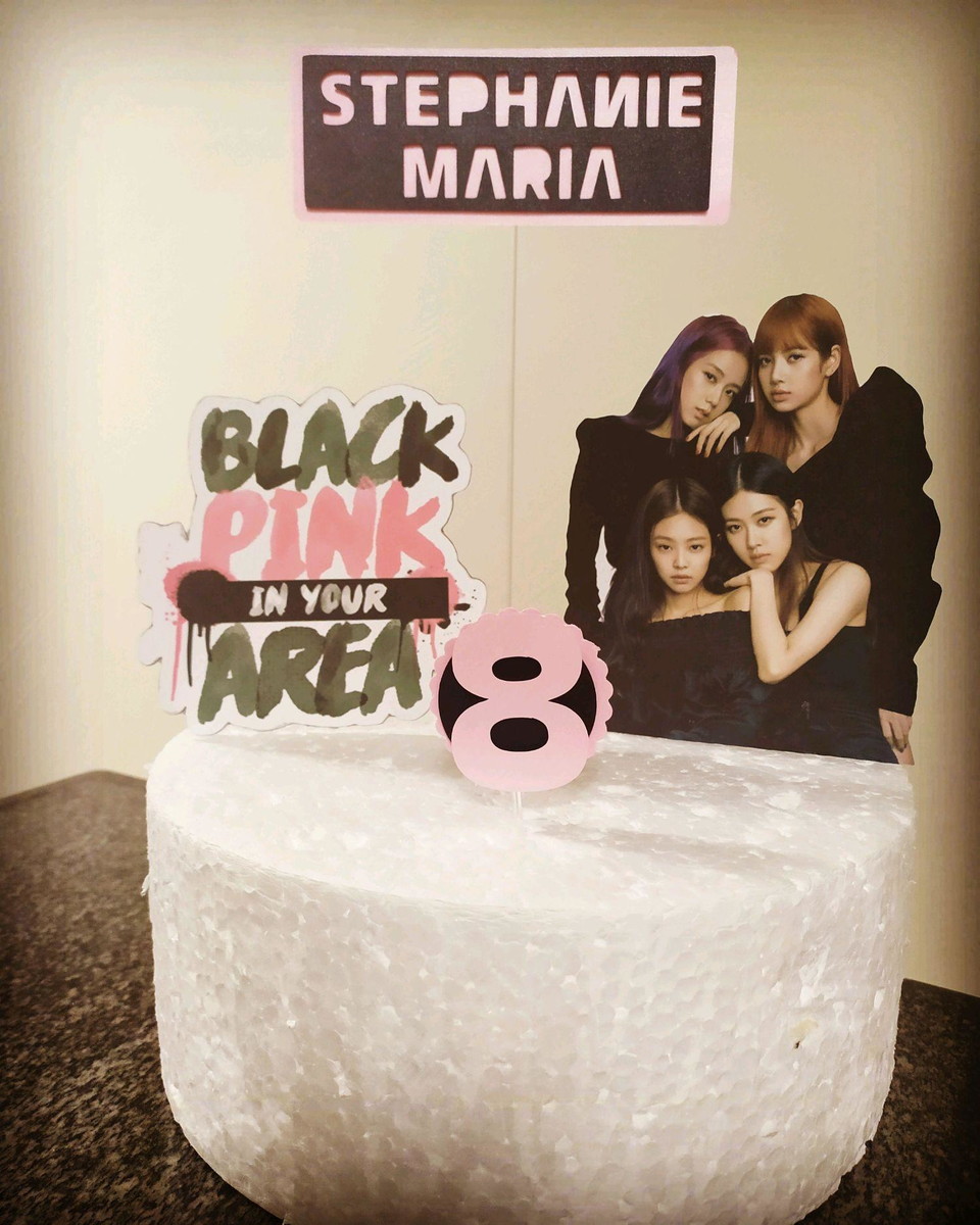 Topo de Bolo Black Pink