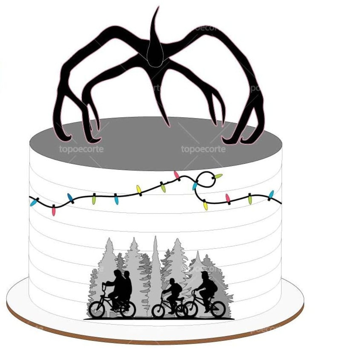 Topo de Bolo Stranger Things