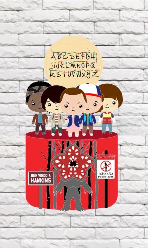 Topo de Bolo Stranger Things
