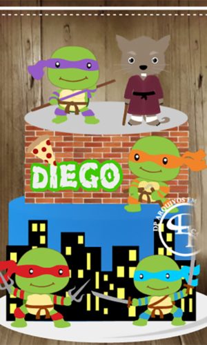 Topo de Bolo Tartarugas Ninjas