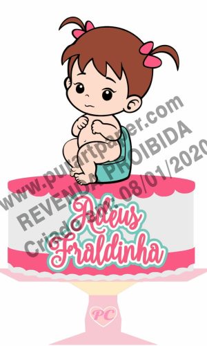 Topo de Bolo Tchau Fraldinha
