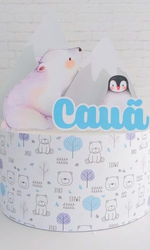 Topo de Bolo Urso Urso Polar