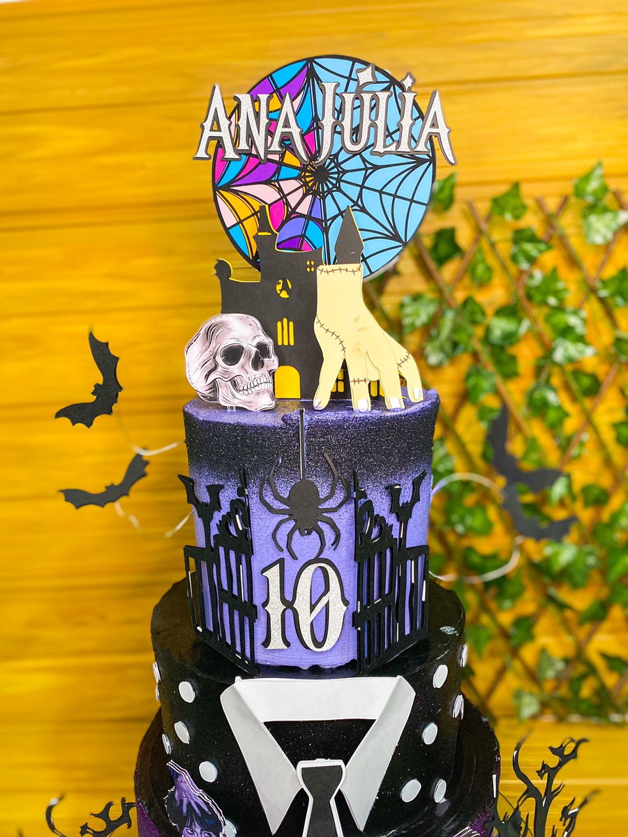 Topo de Bolo Wandinha (3 Andares) - Imagem 4
