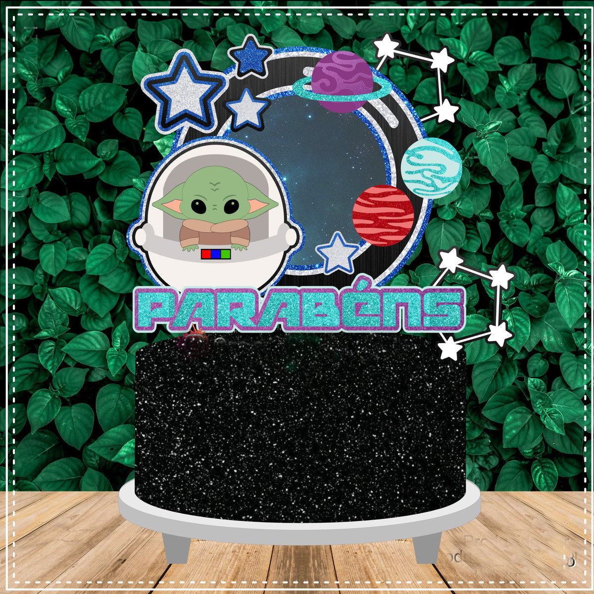 Topo de Bolo Yoda