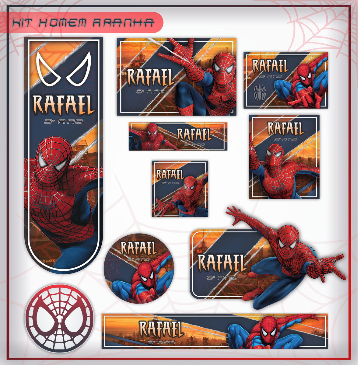 Arquivo de Corte - Etiqueta Escolar (Homem Aranha) D