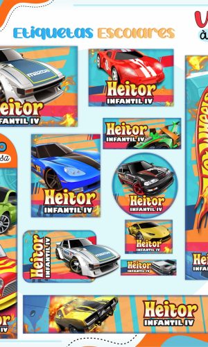 Arquivo de Corte - Etiqueta Escolar (hot Wheels) D