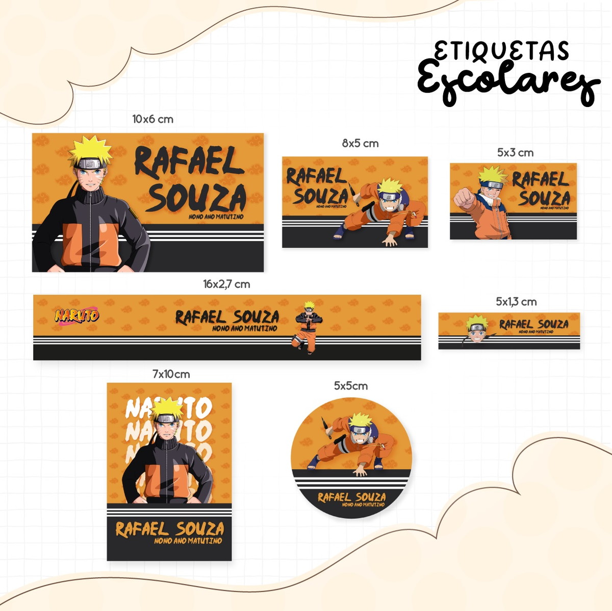 Arquivo de Corte - Etiqueta Escolar (naruto) D