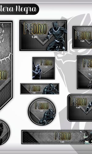 Arquivo de Corte - Etiqueta Escolar (Pantera Negra) A