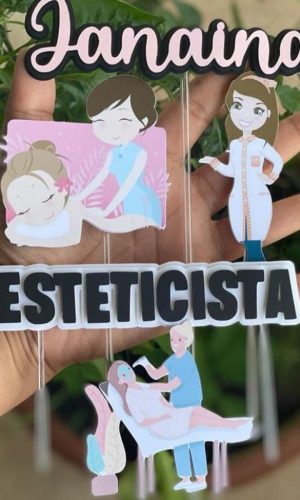 Arquivo de Corte - Topo de Bolo (Esteticista) 1