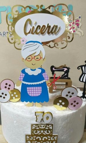 Arquivo de Corte - Topo de Bolo (Vovó Costureira) 2