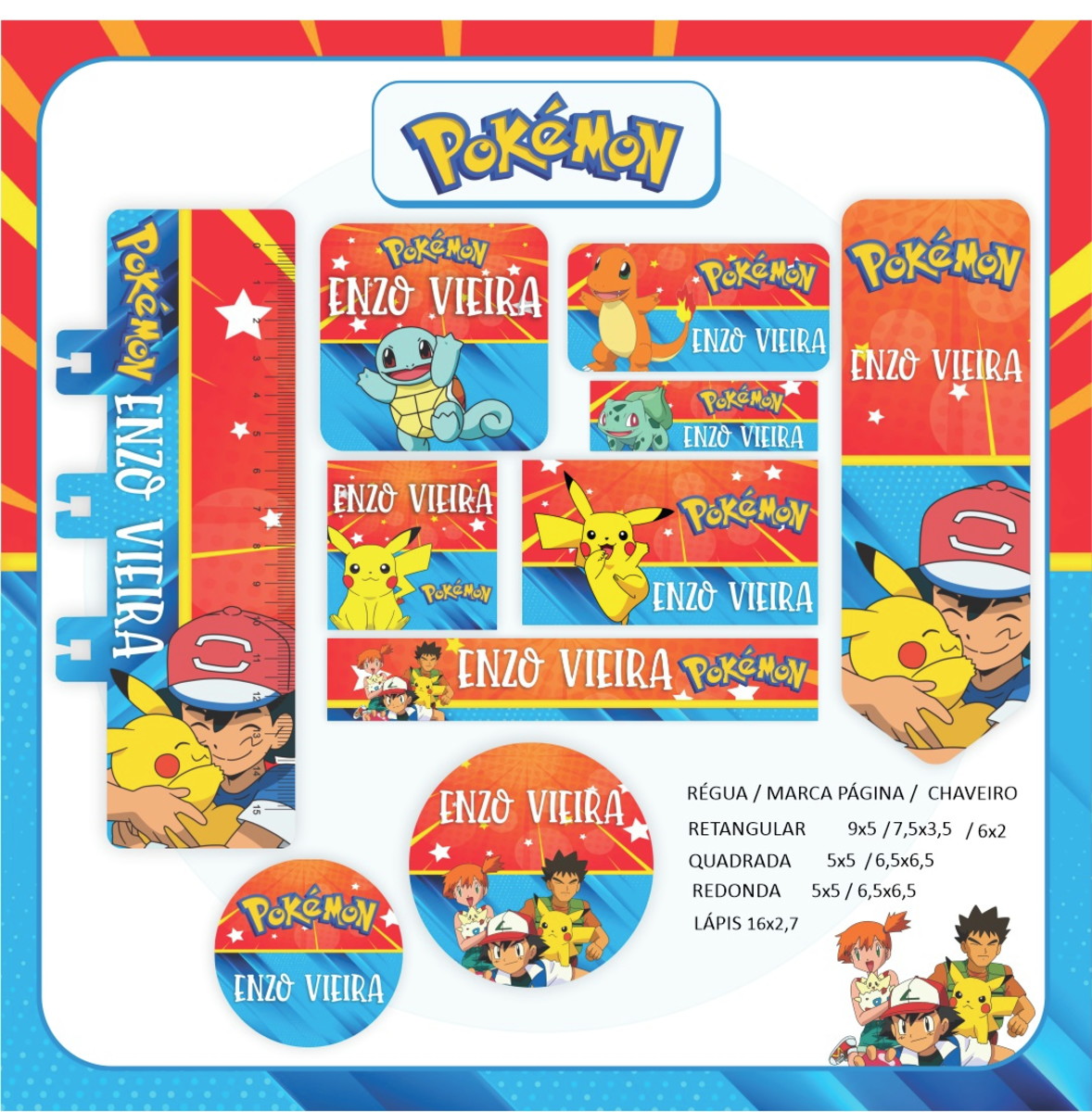 Arquivo Digital - Etiqueta Escolar (pokemon) e
